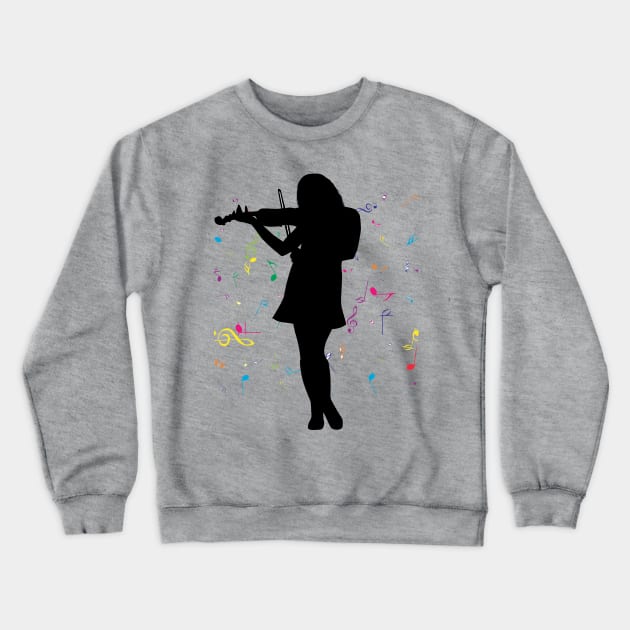 Violinist colorful music Crewneck Sweatshirt by Musicfillsmysoul